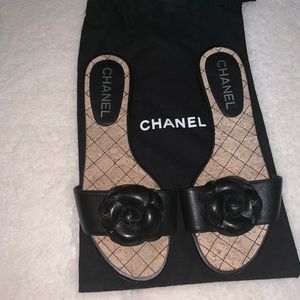 Auth Chanel Camellia Sandal